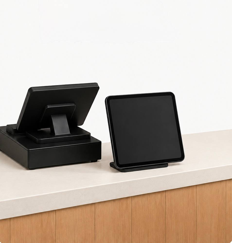 Tablet spento vicino alla cassa